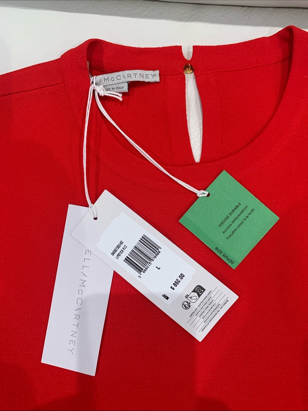 NWT Stella McCartney Bold Red Flared Knit Top & Pants Set - Picture 2 of 7